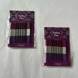 Lot of 2 - Bobby pins colorful 24 pack